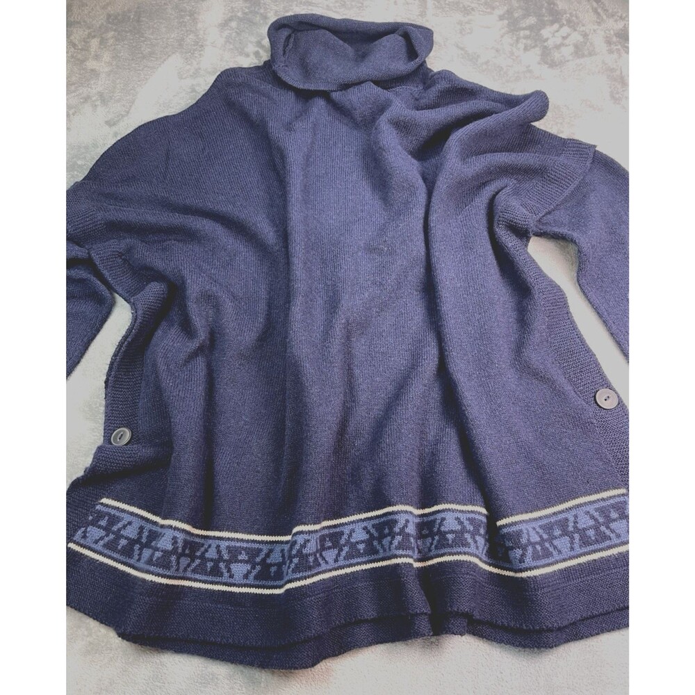 J Jill Women’s NWOT southwestern Aztec Oversized Sweater cowl neck Size Large - Picture 3 of 6